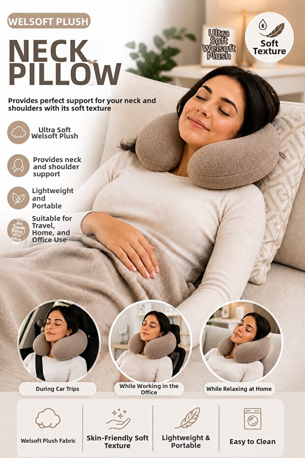Neck Pillow 1St Quality Travel Neck Pillow with Neck Support Orthopedic Post-Nose Surgery Pillow Multi-Purpose Travel Pillow
