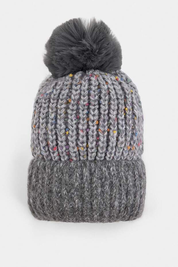 Gray Pompom Women's Beret Takaw27Br00004