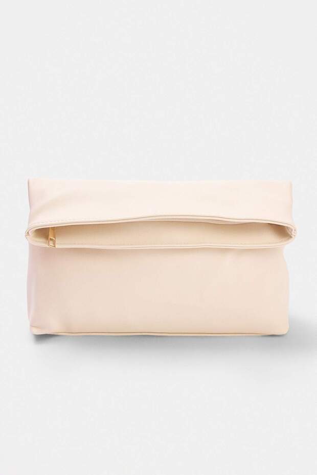 Krem Süet Kadın Mini Boy Clutch El Çantası TAKAW26PY00008