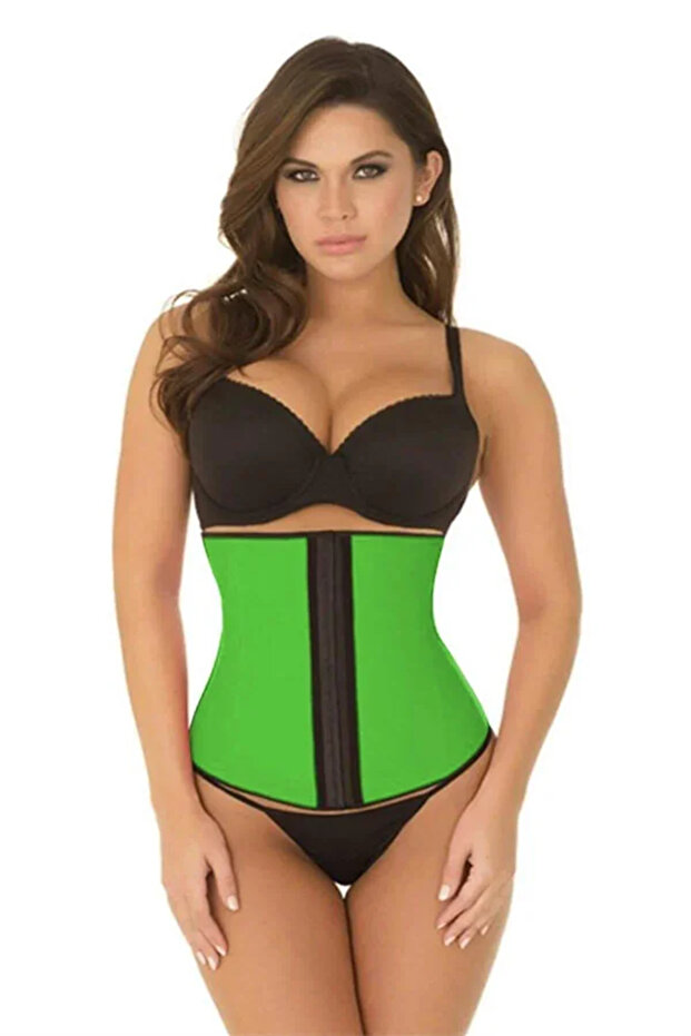 Green 9161 Sweat Absorbing Waist Corset with Agraflas