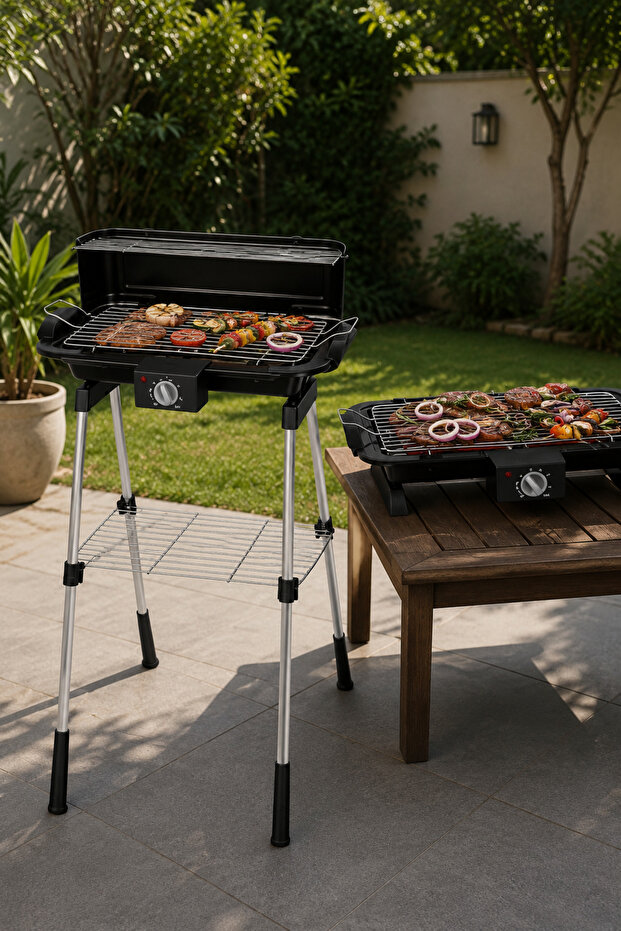Electric Healthy Grill With Comtel Base, KB/6000/TR, 2200W, Adjustable, Durable Design, Black