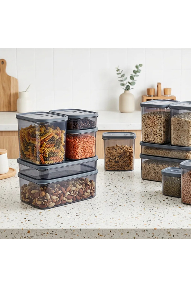 10 Piece Smart Anthracite Refrigerator Storage Set