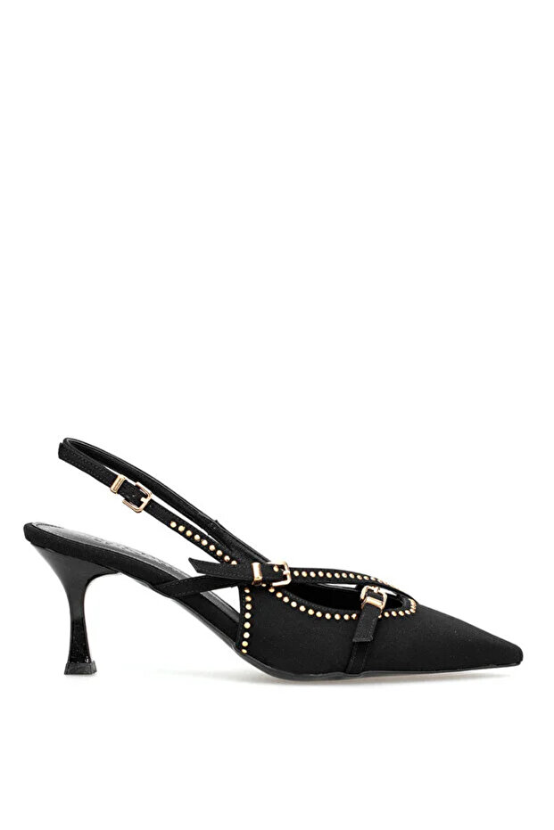 Women's Gold Studded Detailed Pointed Toe Women's Stiletto Imported Material Top Quality