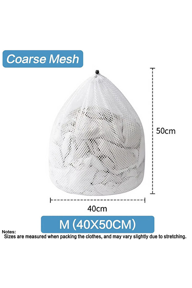 M 40x50cm Coarse 1PC Drawstring Laundry Bag Large Capacity 4 Size Fine Mesh Coarse Mesh Wash Bag For
