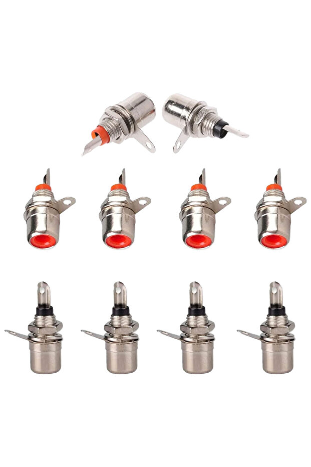 Female Insert 10pcs RCA female socket 10PCS RCA Female Lotus Socket Adapters-Chassis Panel Mount | H