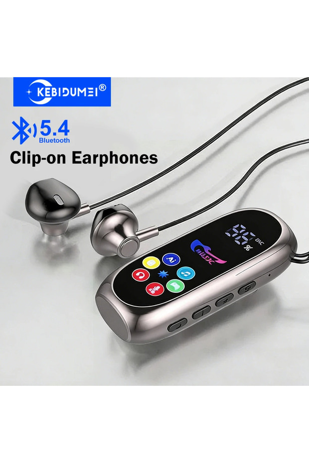 kebidumei Black KEBIDUMEI Clip-on Earphones Bluetooth 5.4 Headphones Gaming Headsets TWS Wireless Ea