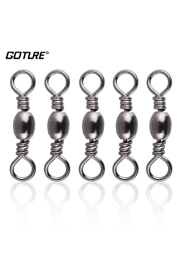 4-30kg 66lb-25mm Goture 200pcs Fishing Rolling Swivel Snap Drag 16kg-70kg Stainless Steel Fishhooks