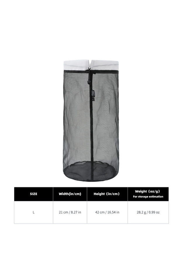 L Ultralight Mesh Stuff Sack Drawstring Storage Bag High-Density Nylon Organizer Pouch for Camping H