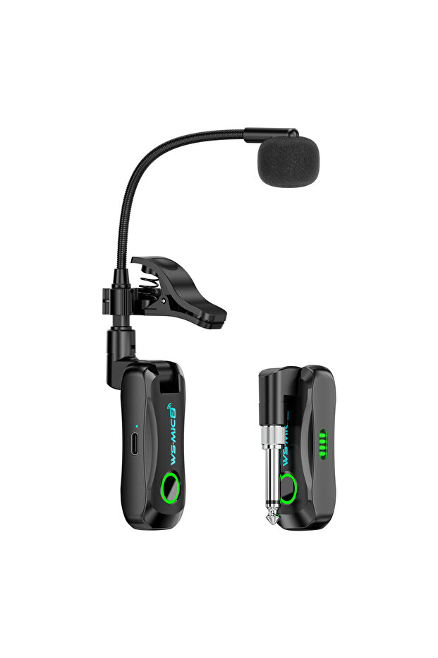 black Wireless Acoustic Microphone for Saxophone – High-Quality Audio with Strong Anti-Interference