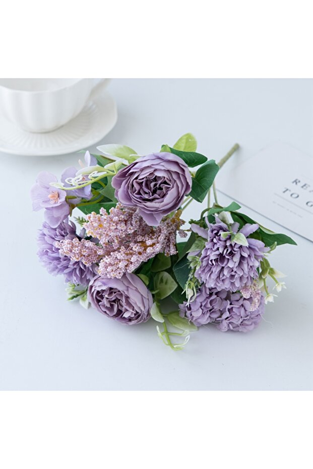 1 pc PURPLE Artificial Flower Festival Decor Home Room Table Vase Wedding Wreath Garden Rose Arches
