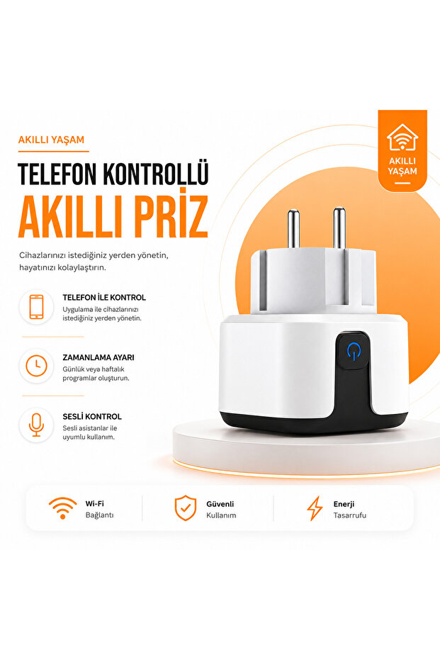 Smart Wireless Turkish App Wifi Socket Phone Controlled Energy Saving Tracking