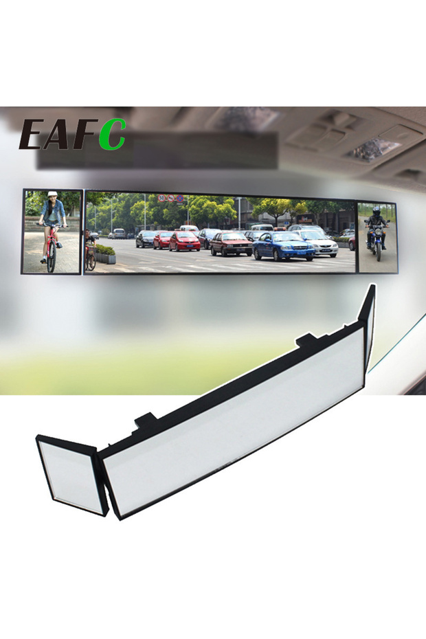 black Car Clip On Rear View Mirror Convex Mirror Driving Safety Universal Wide Angle Rear View Mirro