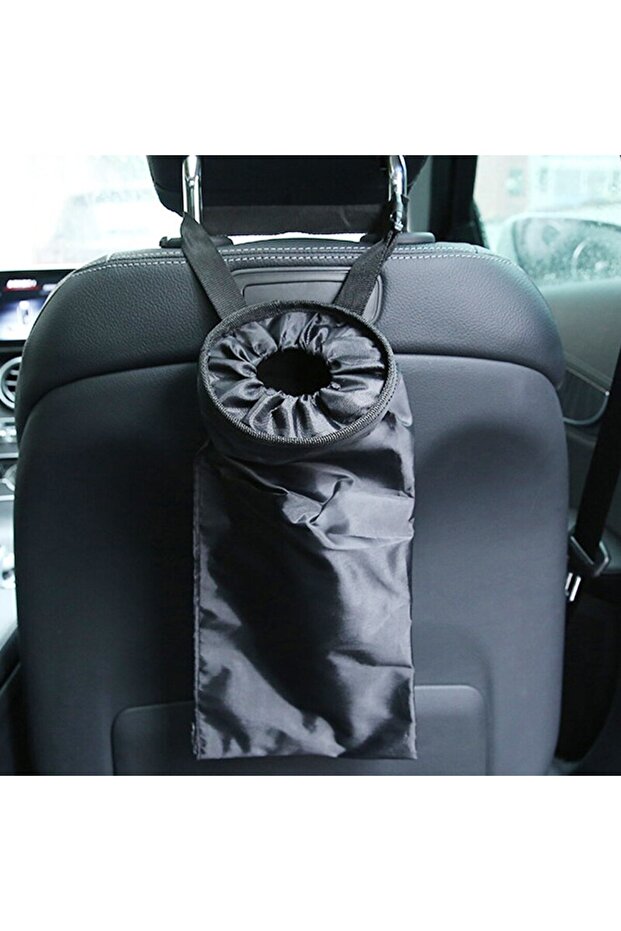 black Car Seat Back Trash Holder Hang Litter Bag Garbage Storage Rubbish Container Oxford Cloth Car