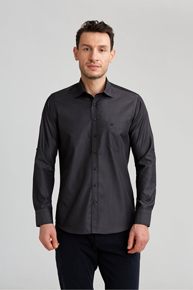 Apolette Plain Shirt Anthracite
