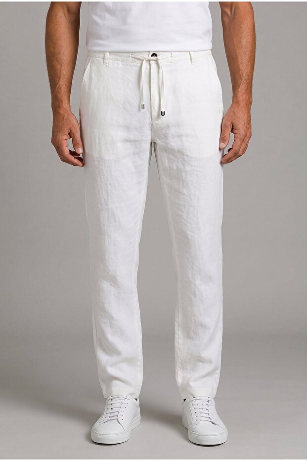 Ecru Jogger Drawstring Sports Pants