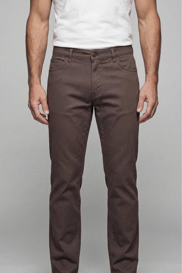 Khaki Cotton Zippered Sports Trousers with Pockets