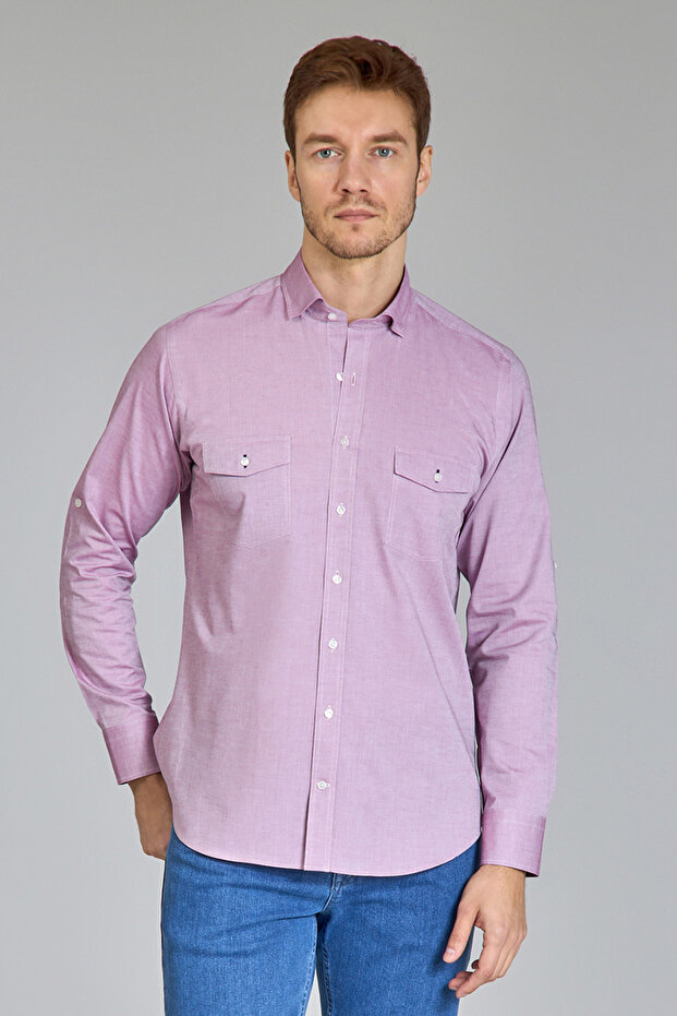 Mürdüm Regular Fit Cotton Button-Down Collar Shirt