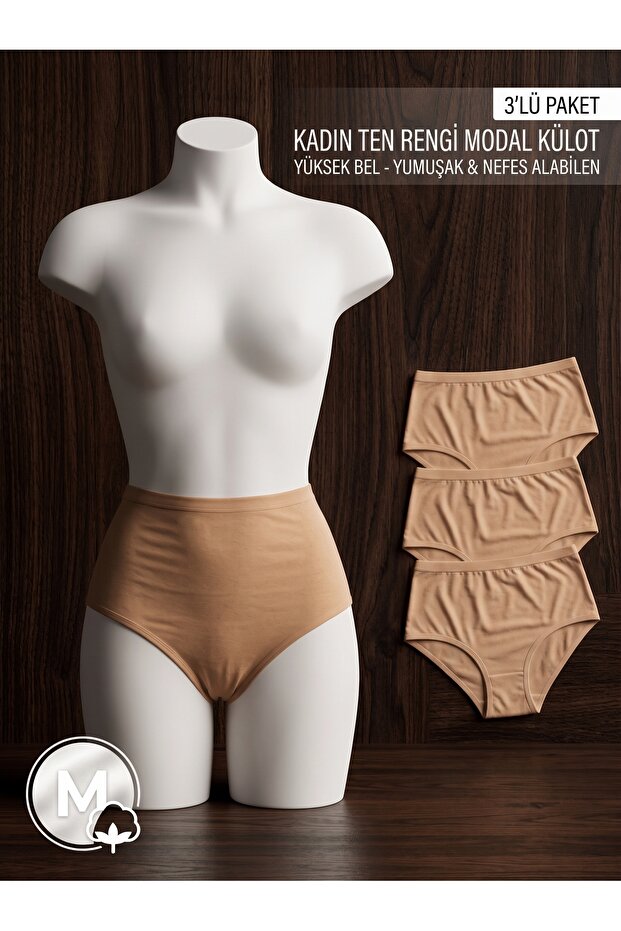 3-Piece Women's Modal Soft Breathable High Waist Panties
