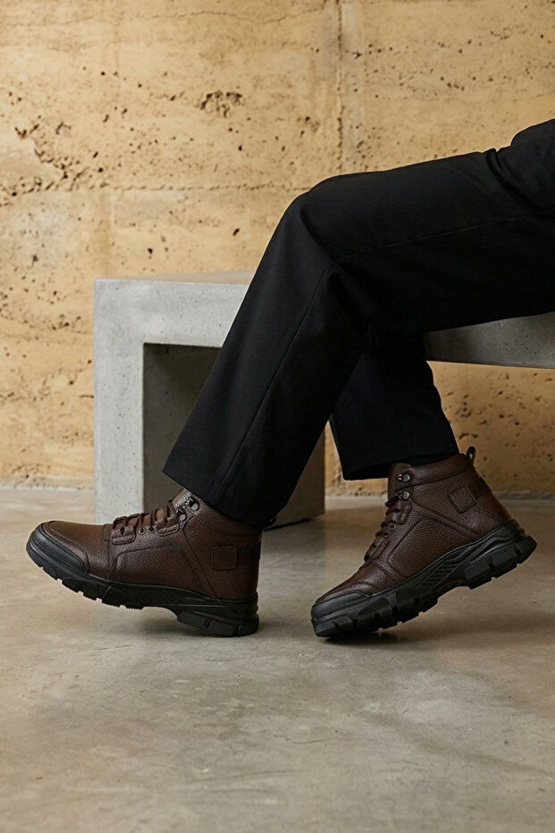 , Men's Genuine Leather Boots 1531040Zk2311 Brown