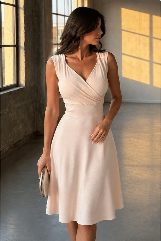 Double-Breasted Detailed Powder Casual and Stylish Dress 581795