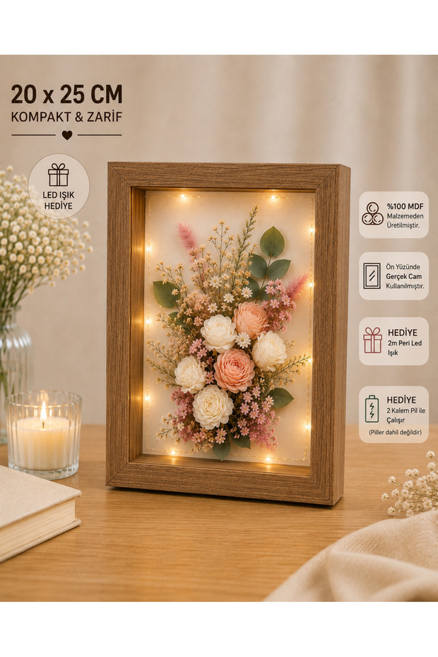 20x25x3 Atlantic pine FLAT memory frame with glass souvenir box promise engagement flower frame