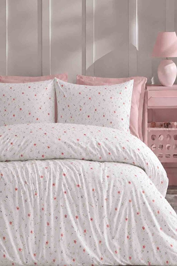 Fitted Sheet Duvet Cover Set Double Minimal White