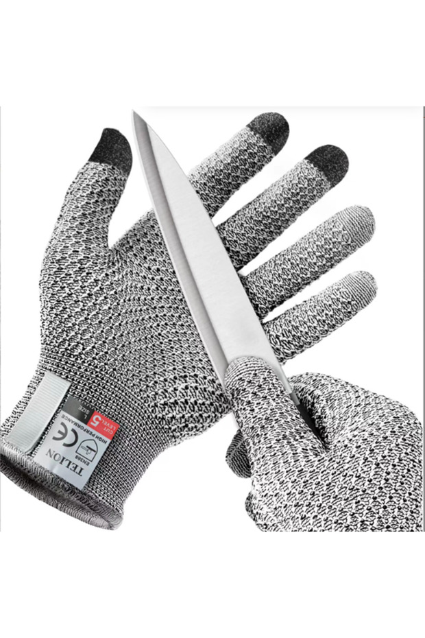 Gray 5-level Anti-cut Touch Screen Anti-cut Gloves Pineapple Patterned Kitchen Slaughtering and Fish