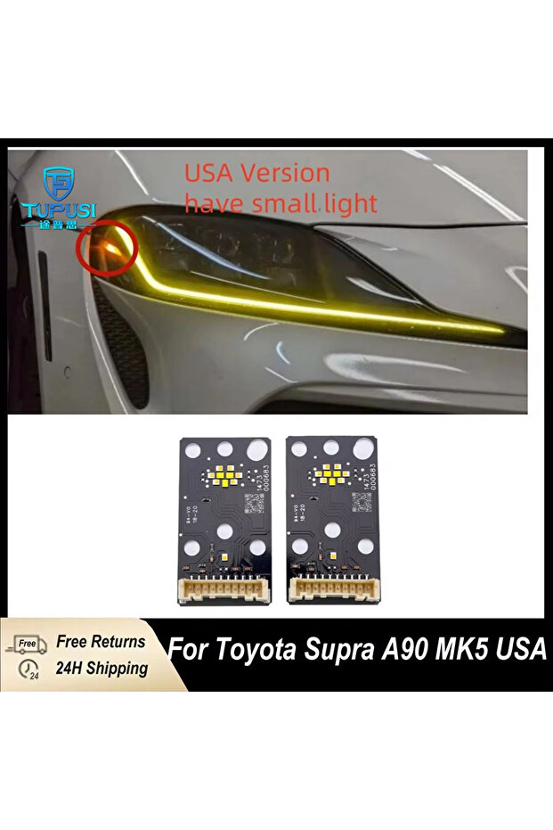 3000K Yellow (US Version) Yellow LED DRL Board For Toyota Supra A90 A91 2019-2024 LED Headlight DRL