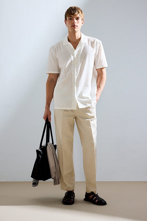 100% Cotton Relax Fit Straight Leg Chino Trousers H4095Ax26Au