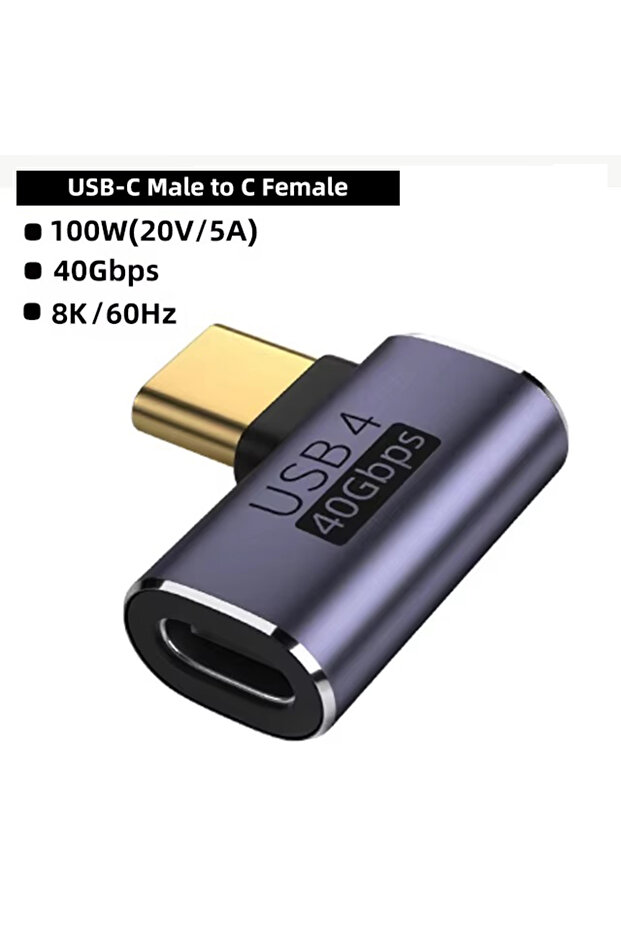 T4 USB C Converter Thunderbolt Type C Adapter USB 4.0 Female to Male Right Angle Elbow USBC Earphone