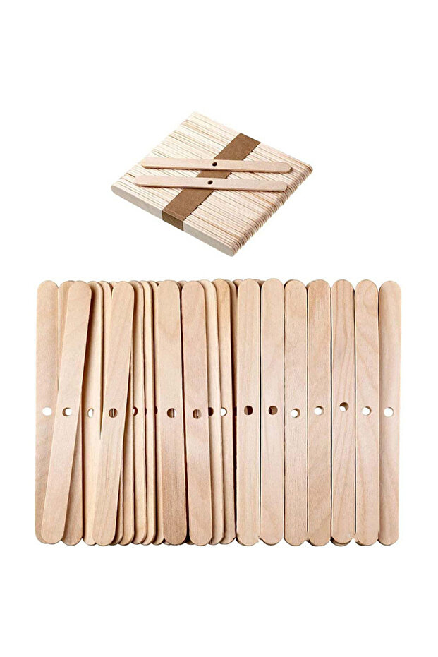 50pcs 50PCS Wooden Candle Wick Holders Aromatherapy Bars with Hole for Candle Making Simple Fixing T