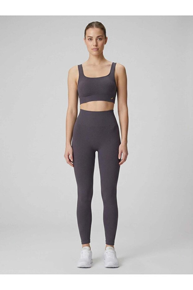 Holly Honeycomb Patterned High Waist Leggings Anthracite