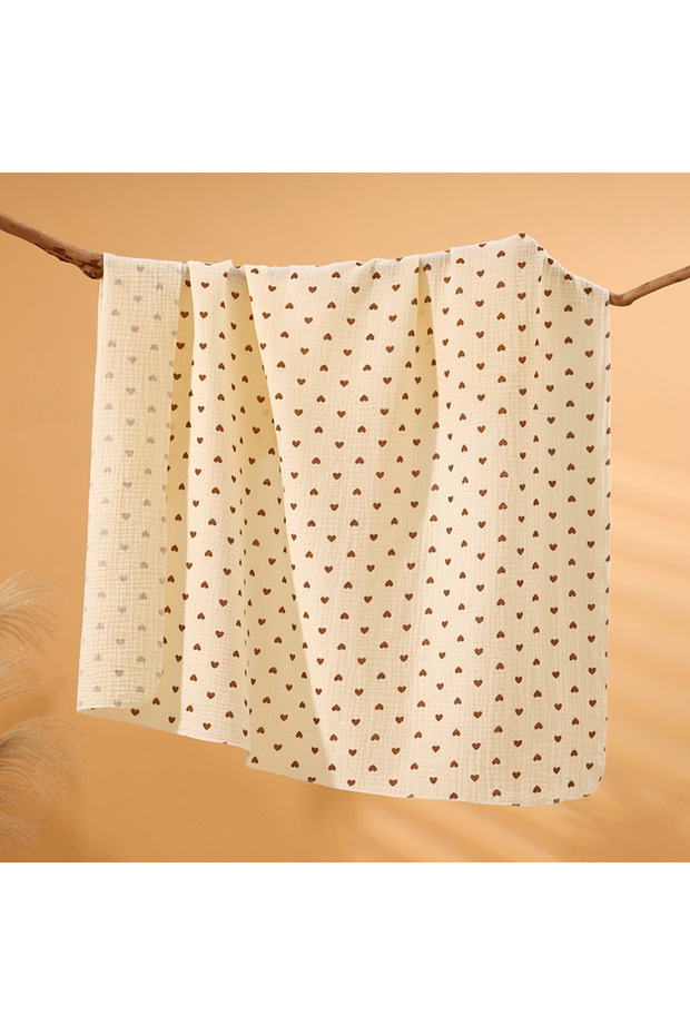 LOVE Four Seasons Neutral Crepe Wrap Swaddle Blanket Pure Cotton Material Soft Skin Friendly Printin