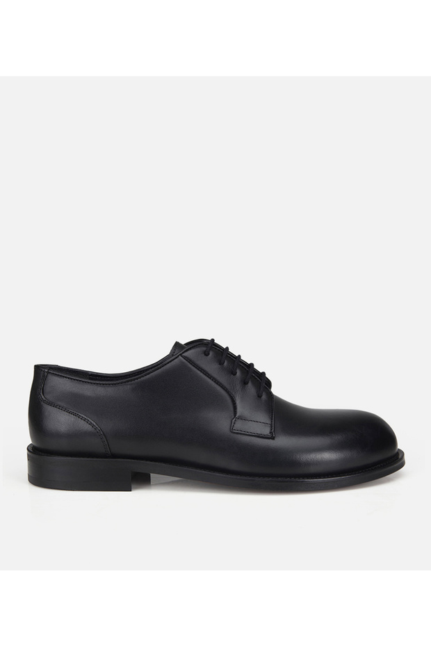Men's Leather Black Soft Textured Classic Shoes