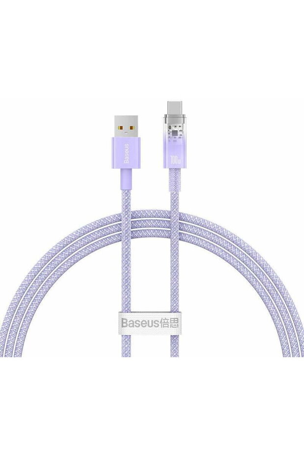 Cablu Explorer, USB la USB-C, 100W, 6A, Quick Charge, 1m, Violet
