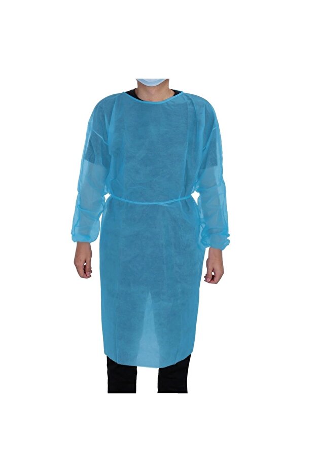 Blue 10pcs 10pcs Unisex Disposable Protective Isolation Clothing Anti-spitting Waterproof Anti-oil S