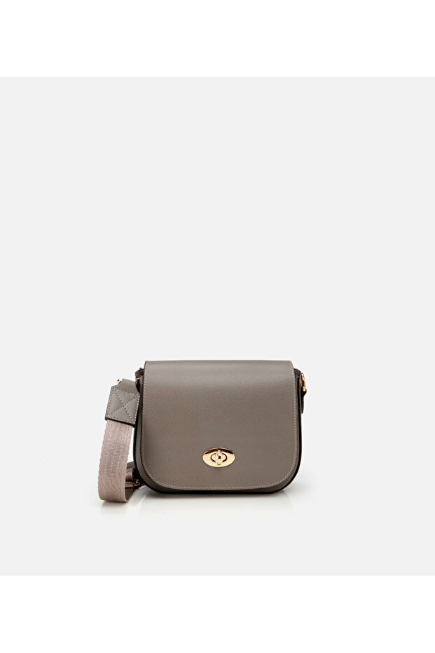 Women's Leather Mink Lock Detailed Mini Bag