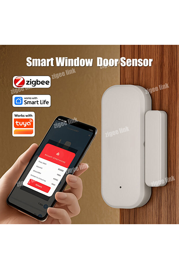 WHITE Tuya Zigbee 3.0 Smart Door Sensor Window Magnetic Sensor Wireless Door Alarm Detector Smart Ho