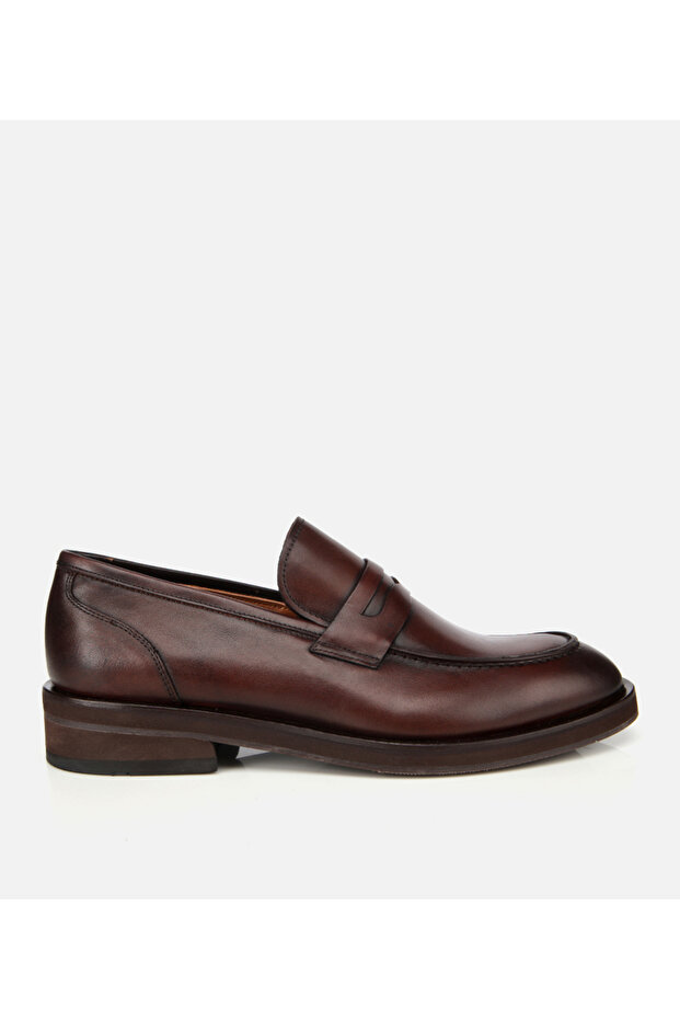 Men's Leather Brown Classic Loafer Shoes