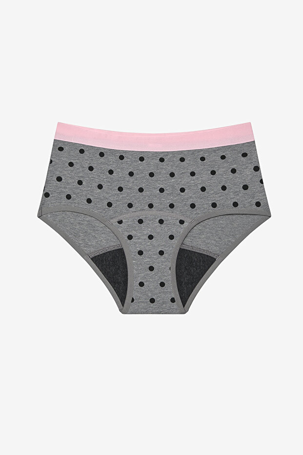 My First Period Dotty Gray Multicolor Hipster Panties