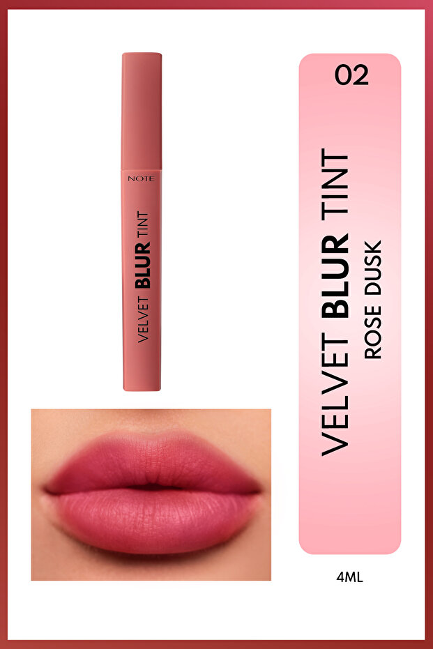 Velvet Blur Tint Velvet Finish Moisturizing Matte Lipstick - 02 Rose Dusk - Pink
