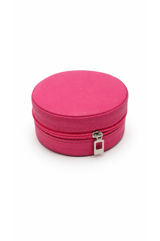 Oval Double Compartment Travel Type Jewelry Box Organizer Organizer Accessory Case (9X9 cm)
