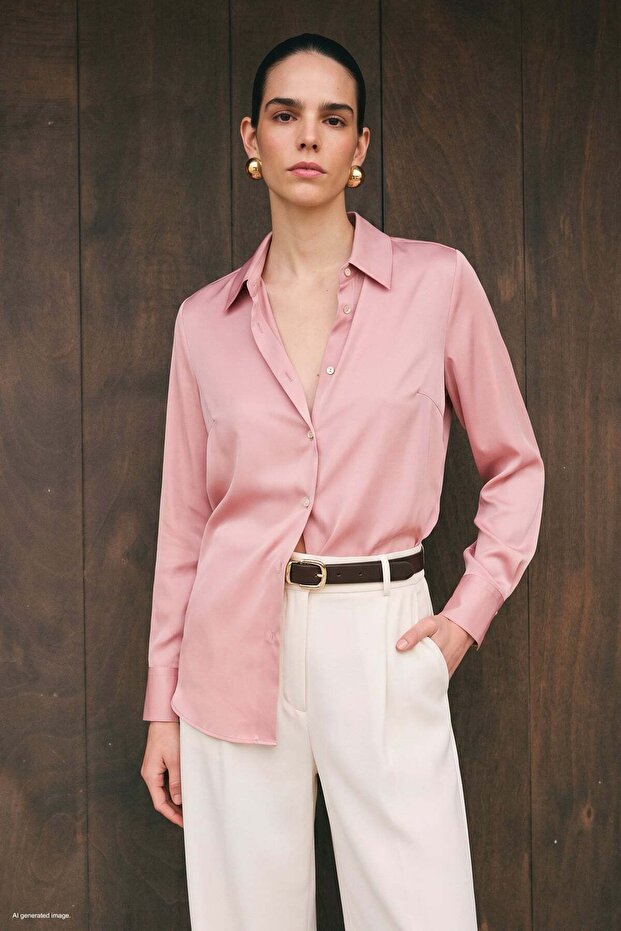 Satin Shirt - Pink