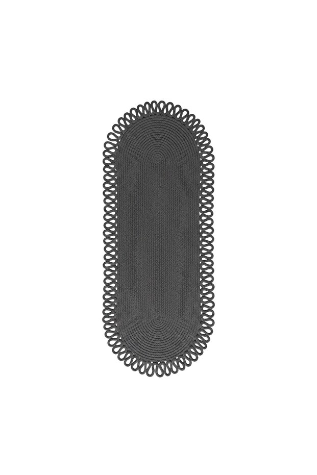 Washable Wicker Runner 33X100 cm - Oval Jute Look Knitted Tablecloth - Bohemian & Scandinavian