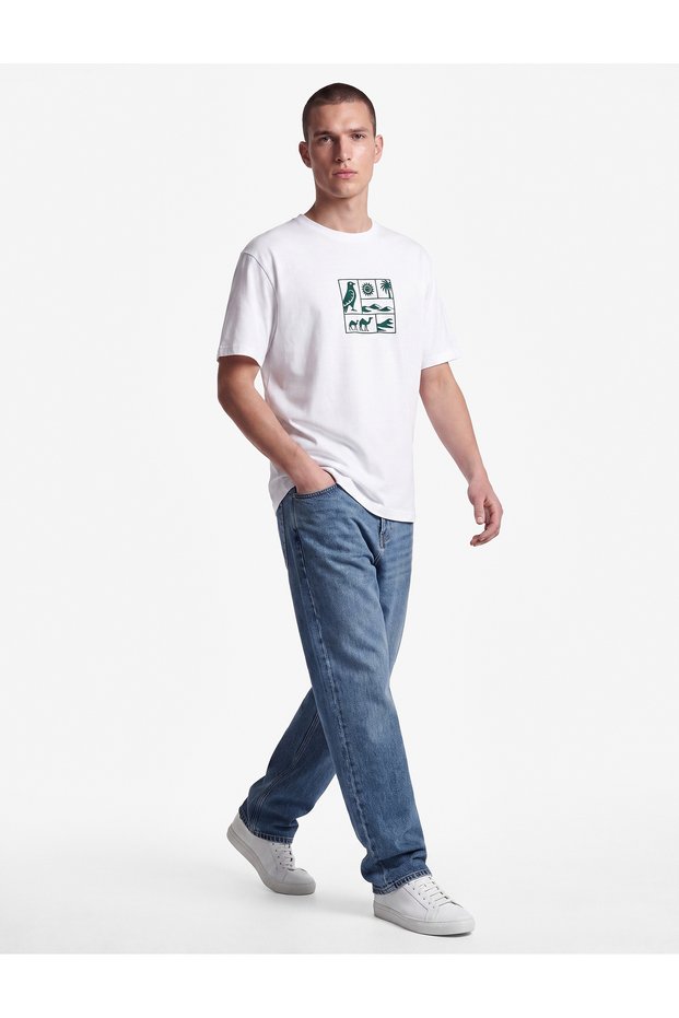Regular Fit Crew Neck Short Sleeve Cotton Printed T-Shirt