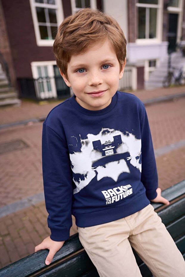 Back to the Future Printed Boys' Sweatshirt