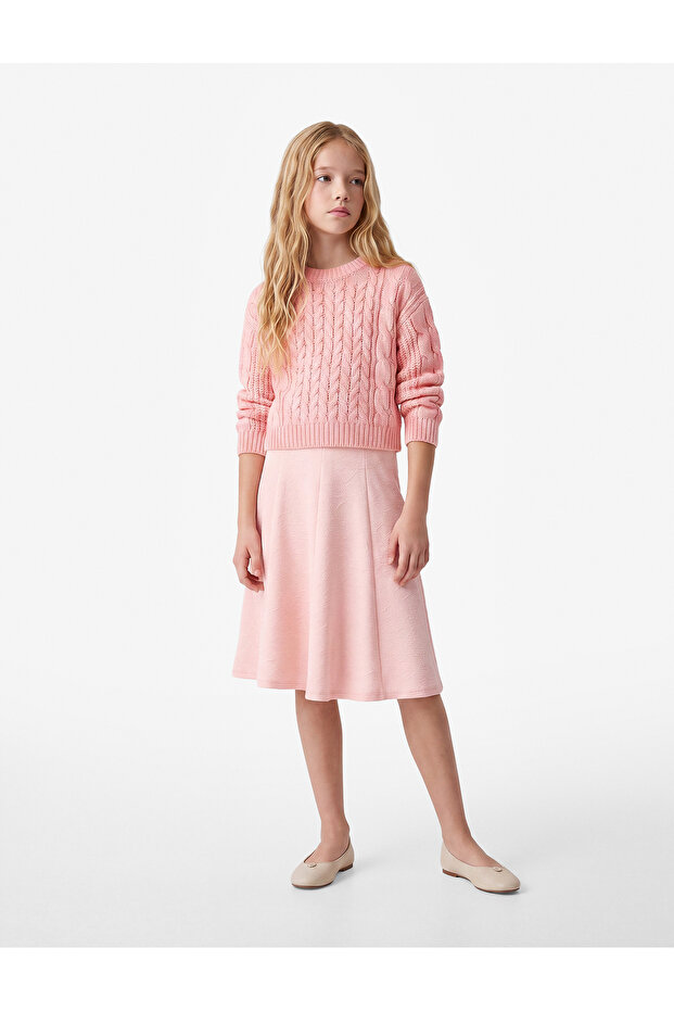 Pleated Basic Midi Skirt