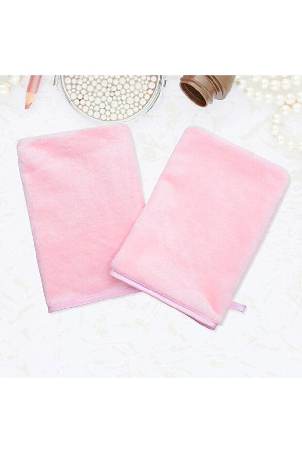 2PCS MG07-2pc 2pc Microfiber Body Wash Mitts Flannel Soft Face Mitten Bath Spa Cloth, Reusable Makeu