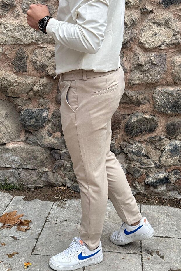 6649 Men's Lycra Slim Fit Elastic Waist Drawstring Steel Fabric Comfortable Jogger