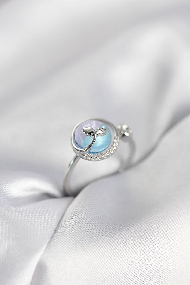Silver Color Fish Tail Ocean Model Women's Ring